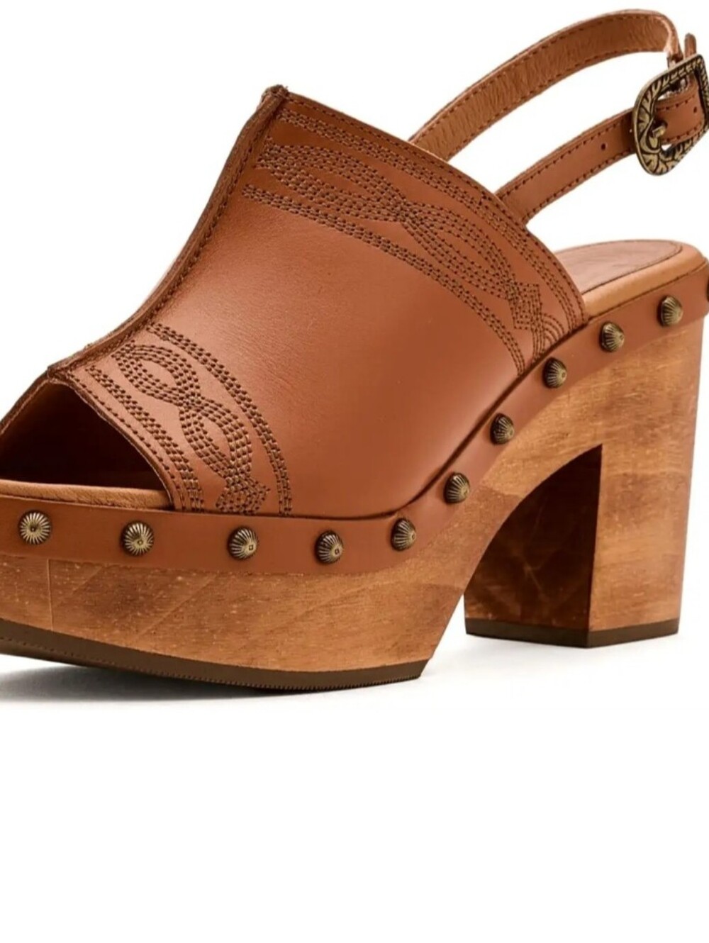 Dingo Clover Wooden Sandal- Tan